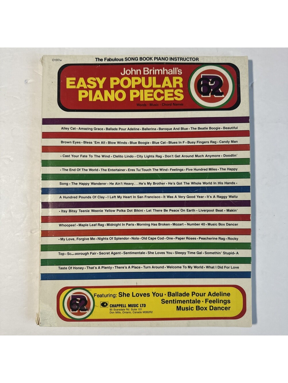 John Brimhall Easy Popular Piano Pieces 62 Songs Vintage Sheet Music Book